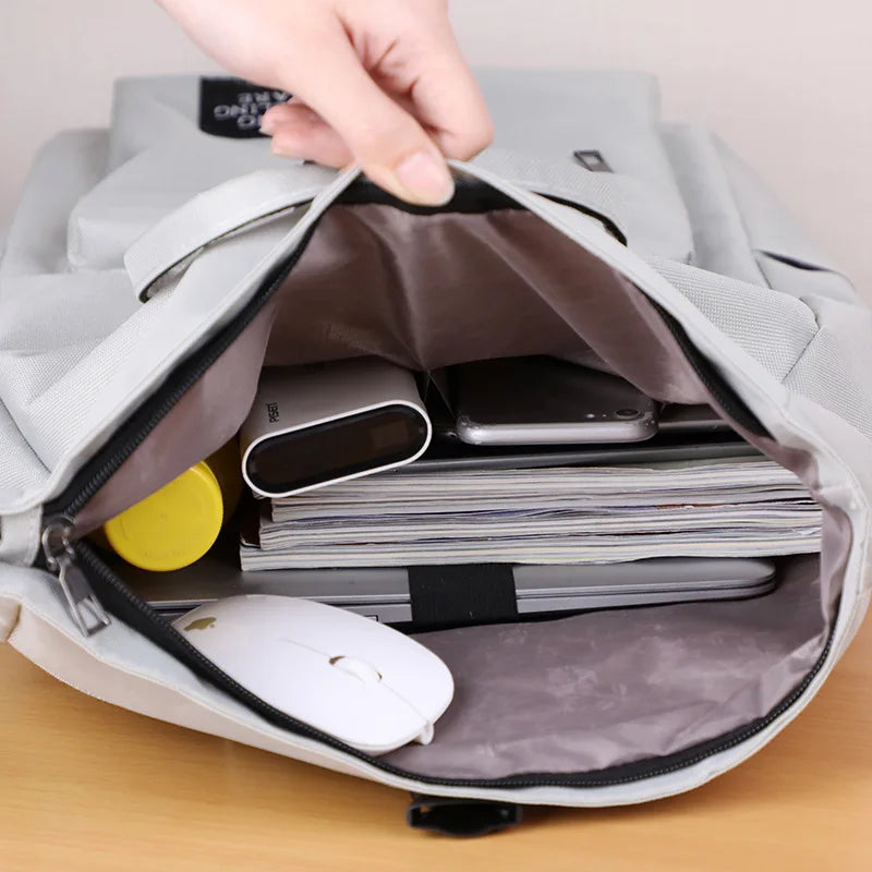 Women's Oxford Backpack - Multi-Pocket School & Laptop Bag