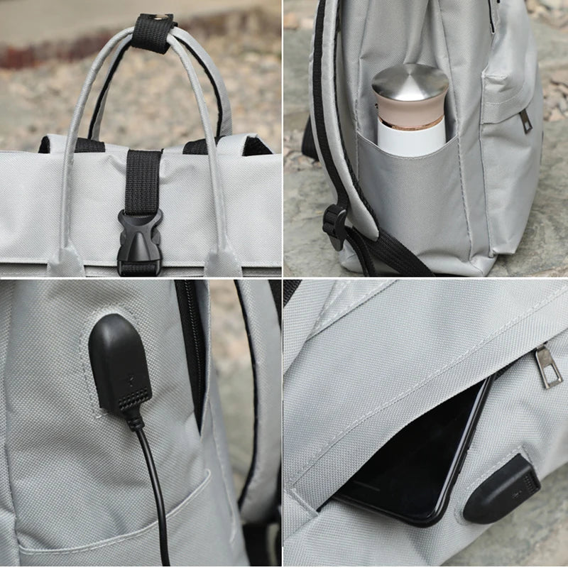 Women's Oxford Backpack - Multi-Pocket School & Laptop Bag
