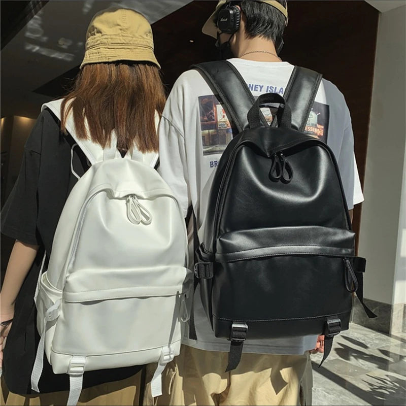 Women's Premium Leather Travel Backpack - 20-35L Capacity
