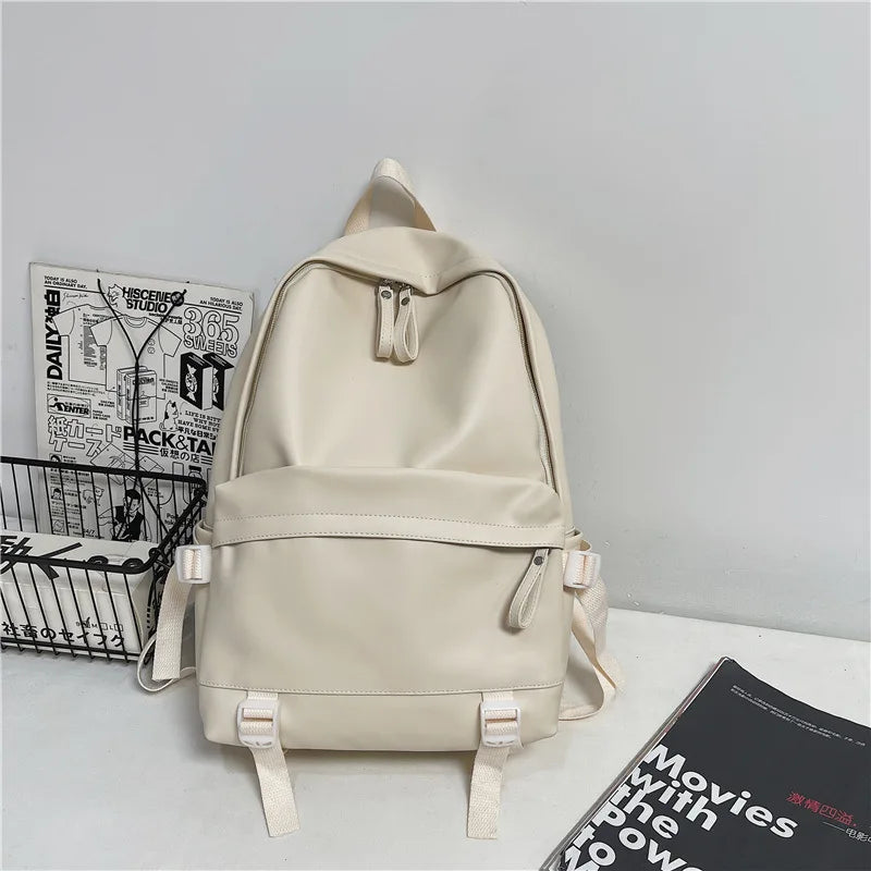 Women's Premium Leather Travel Backpack - 20-35L Capacity