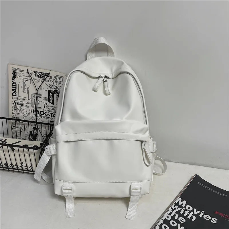 Women's Premium Leather Travel Backpack - 20-35L Capacity