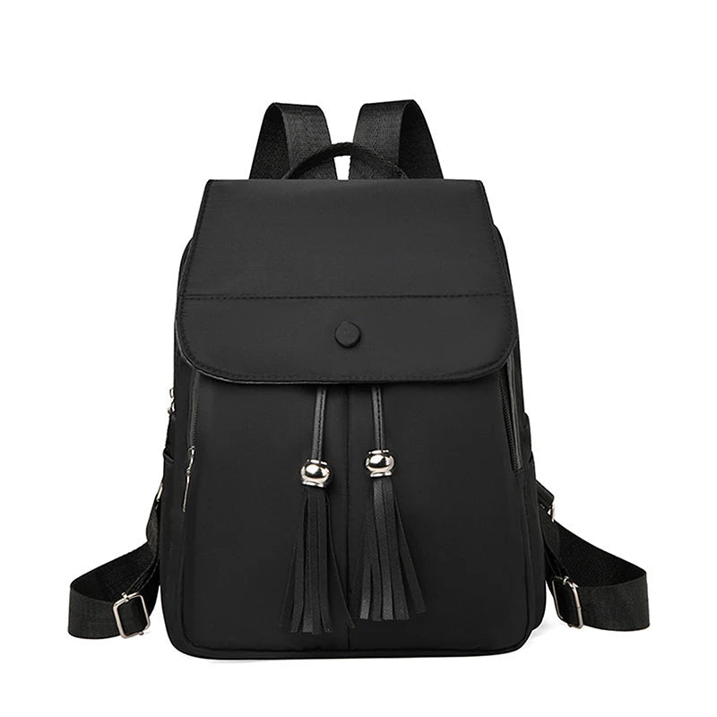 Women's Vintage Mini Backpack - Solid Color Travel Shoulder Bag