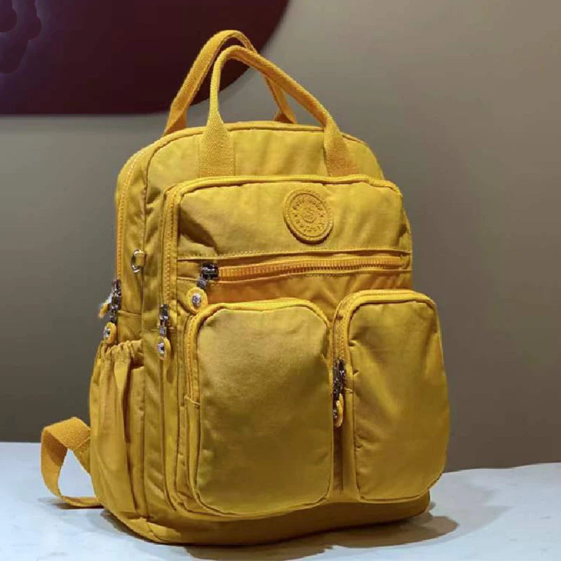 Women's Waterproof Nylon Travel Backpack - Multi-Pocket Laptop Bag
